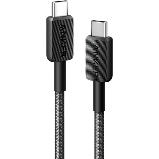 Καλώδιο δεδομένων και φόρτισης USB-C - USB-C Anker 322, 60W, 0.9m, μαύρο A81F5G11