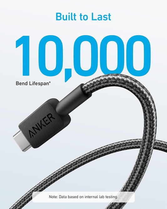 Καλώδιο δεδομένων και φόρτισης USB-A - USB-C Anker 322, 18W, 0.9m, μαύρο A81H5G11
