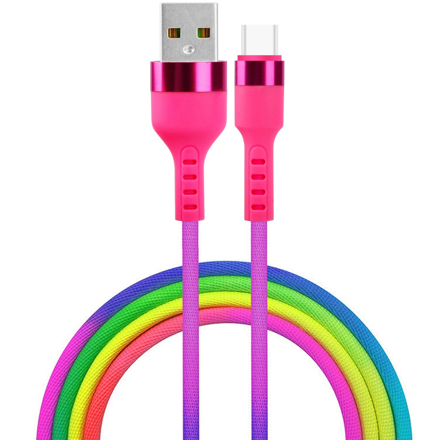 Καλώδιο Δεδομένων και Φόρτισης USB-A - USB-C Setty, 18W, 1.2m, Πολύχρωμο