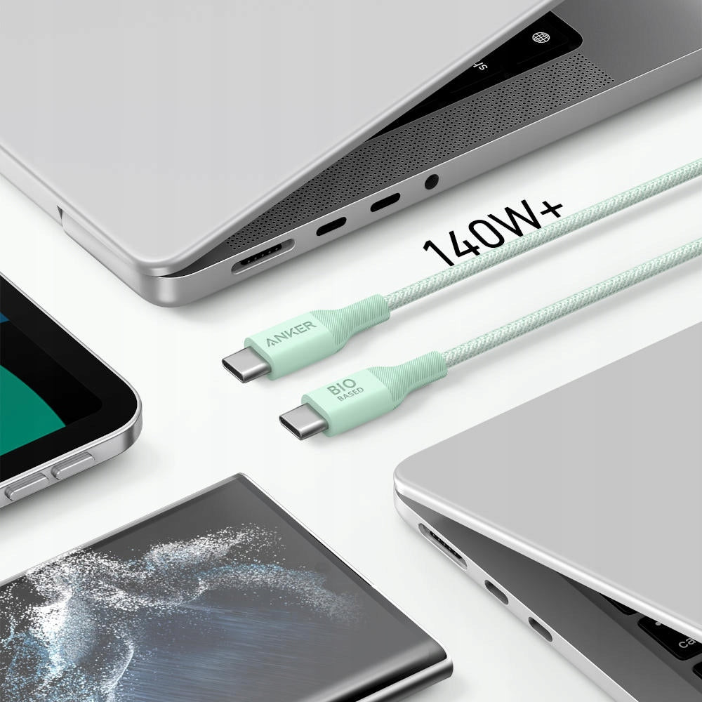 Καλώδιο Δεδομένων και Φόρτισης USB-C - USB-C Anker 544, 140W, 1.8m, Πράσινο A80F6H61
