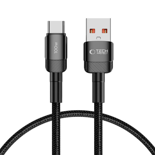 Καλώδιο δεδομένων και φόρτισης USB-A - USB-C Tech-Protect Ultraboost EVO, 100W, 0,5m, μαύρο
