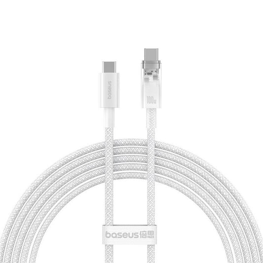 Καλώδιο Δεδομένων και Φόρτισης USB-C - USB-C Baseus Explorer, 100W, 2m, Λευκό P10319703221-01