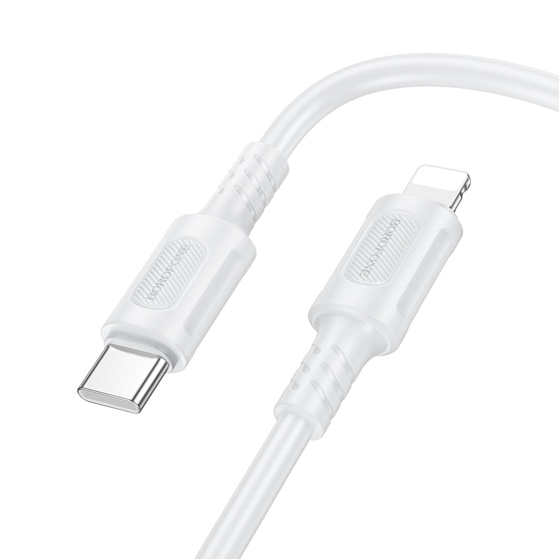 Καλώδιο Δεδομένων και Φόρτισης USB-C - Lightning Borofone BX111 Feliz, 27W, 1m, Λευκό