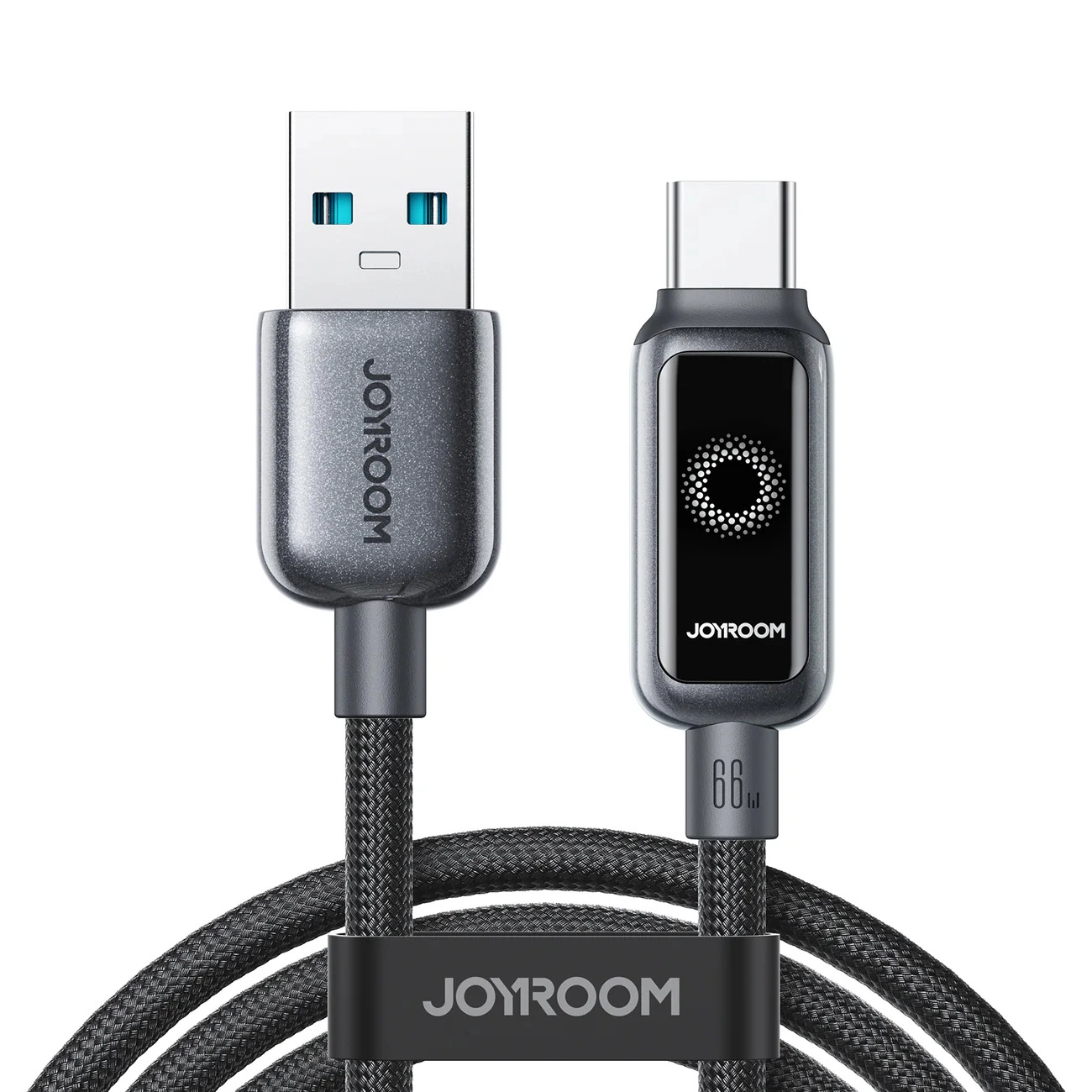 Καλώδιο Δεδομένων και Φόρτισης USB-A - USB-C Joyroom S-A55 StarFlight Display, 66W, 1.2m, Μαύρο