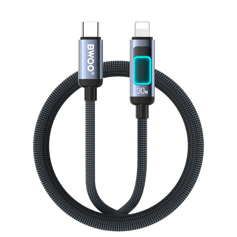 Καλώδιο Δεδομένων και Φόρτισης USB-C - Lightning BWOO X324CL Display, 30W, 1μ, Μαύρο