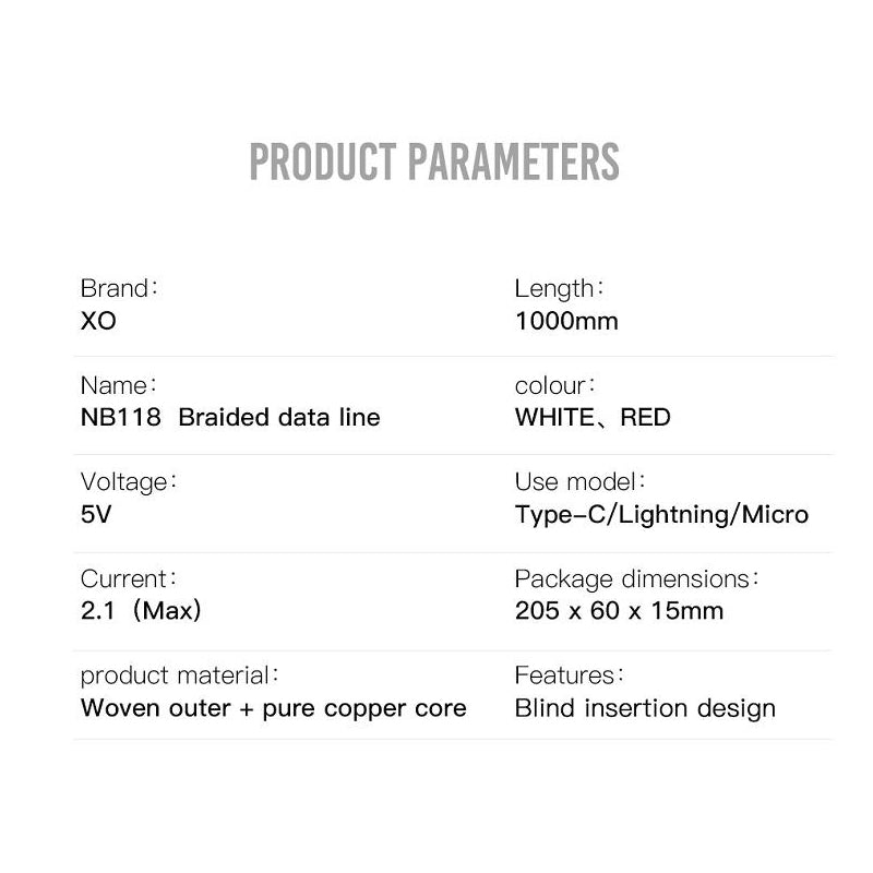 Καλώδιο Δεδομένων και Φόρτισης USB-A - microUSB XO Design NB118, 18W, 1m, Κόκκινο