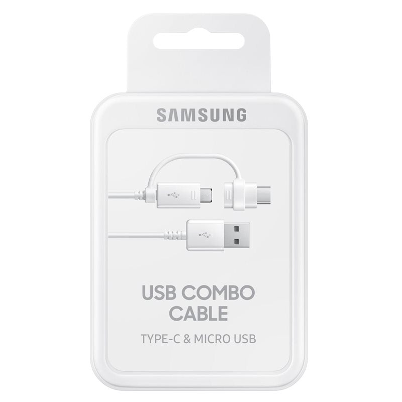 Καλώδιο Δεδομένων και Φόρτισης USB-A - USB-C / microUSB Samsung Combo 2in1, 18W, 1.5m, Λευκό EP-DG930DWEGWW