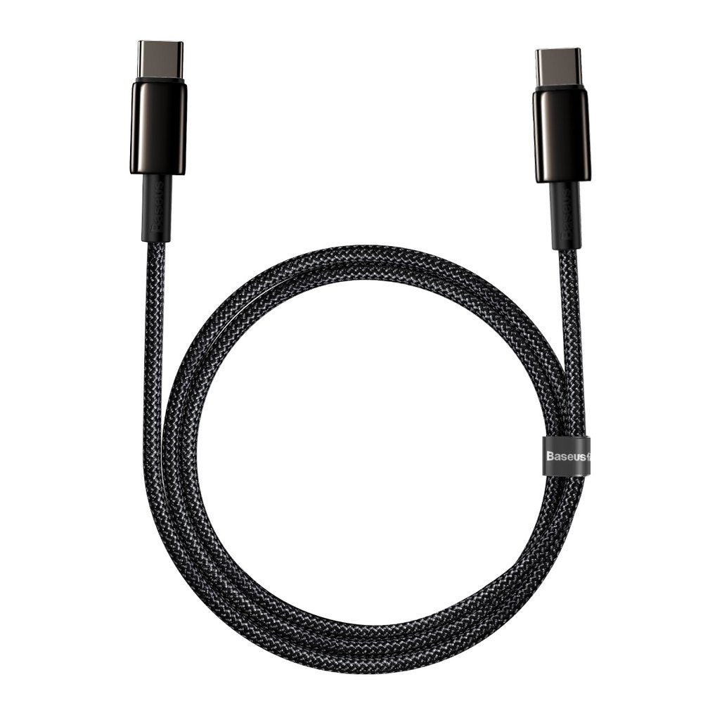 Καλώδιο δεδομένων και φόρτισης USB-C - USB-C Baseus Tungsten Baseus Tungsten Gold, 100W, 1m, μαύρο CATWJ-01 CATWJ-01