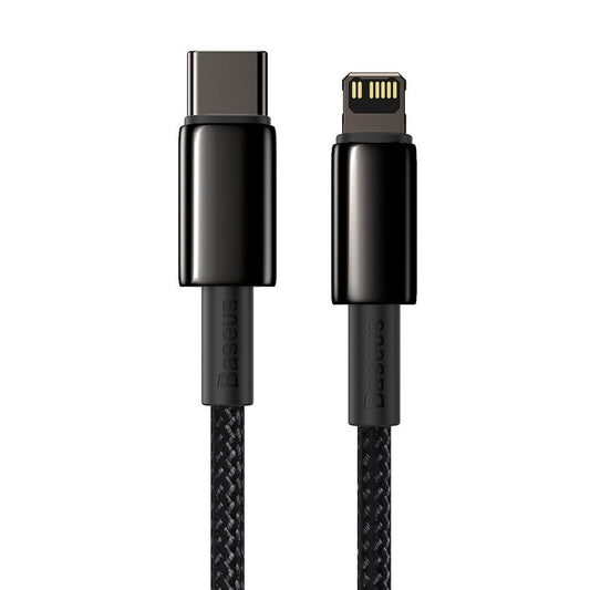 Καλώδιο δεδομένων και φόρτισης USB-C - Lightning Baseus Tungsten Tungsten Gold, 20W, 2m, μαύρο CATLWWJ-A01