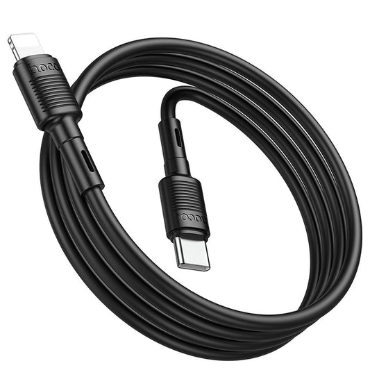 Καλώδιο δεδομένων και φόρτισης HOCO X83 Victory USB-C - Lightning, 20W, 1m, μαύρο