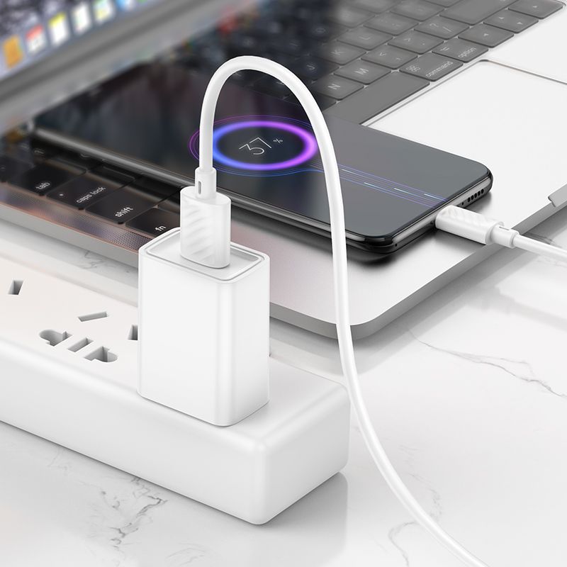 HOCO X88 Καλώδιο δεδομένων και φόρτισης USB-A - microUSB, 18W, 1m, λευκό