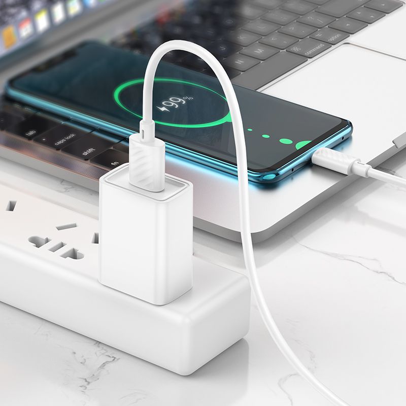 Καλώδιο δεδομένων και φόρτισης USB-A - USB-C HOCO X88, 18W, 1m, λευκό