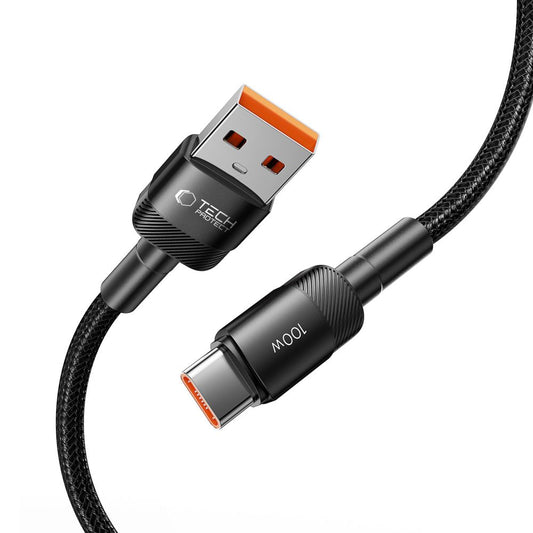 Καλώδιο δεδομένων και φόρτισης USB-A - USB-C Tech-Protect Ultraboost EVO, 100W, 0,5m, μαύρο