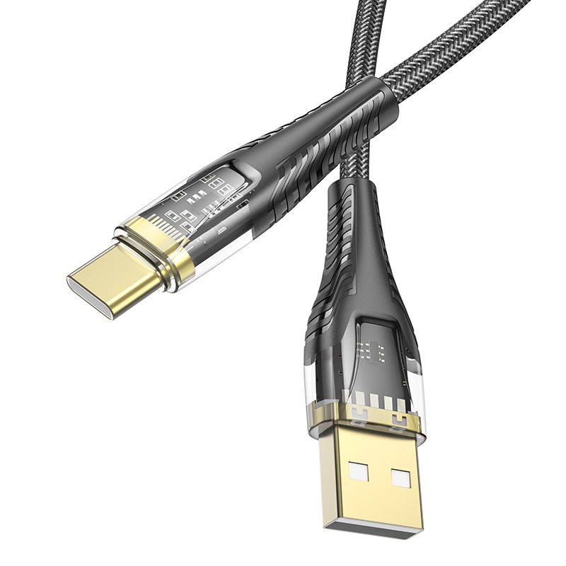 Καλώδιο Δεδομένων και Φόρτισης USB-A - USB-C HOCO U121, 18W, 1.2m, Μαύρο
