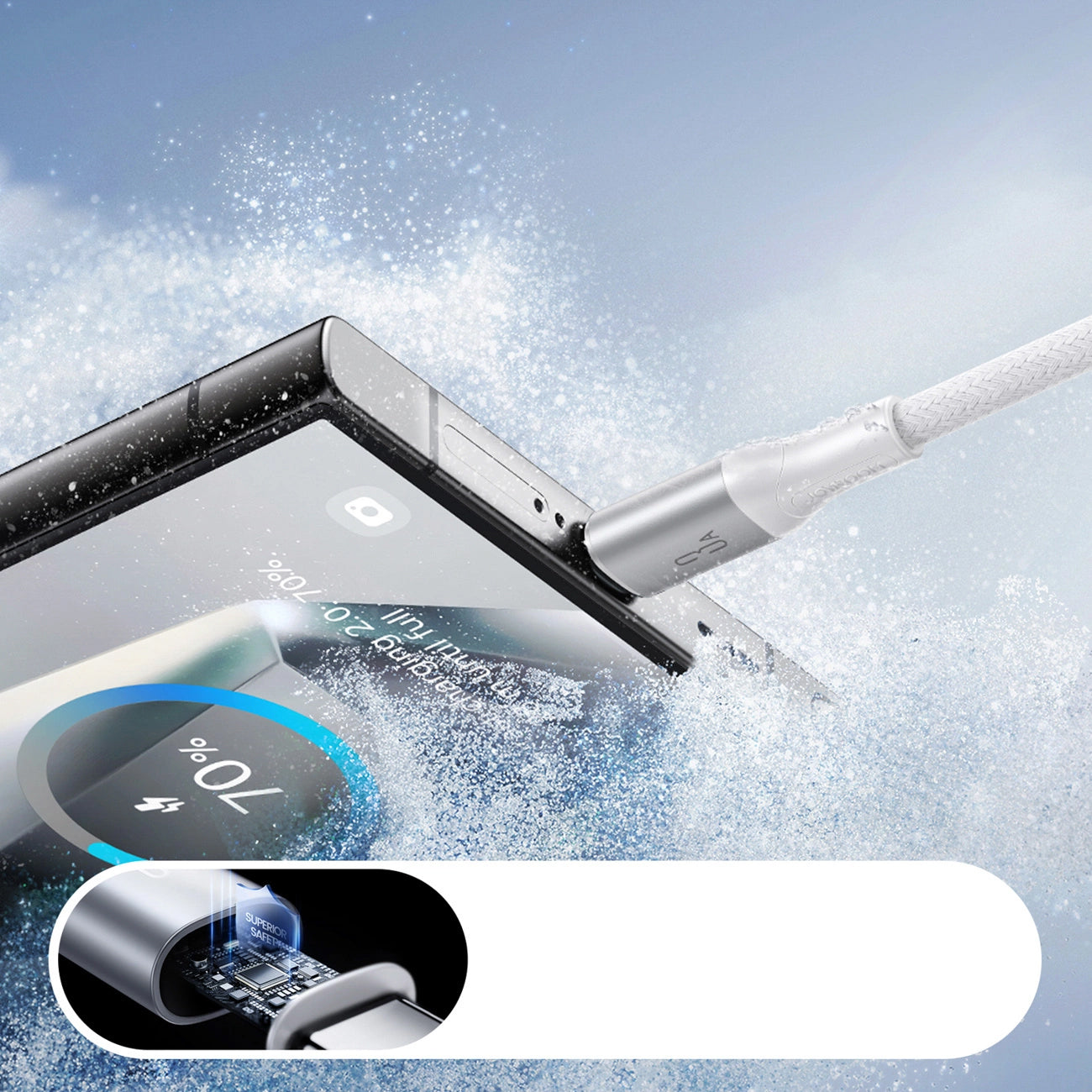 Καλώδιο Δεδομένων και Φόρτισης USB-A - USB-C Joyroom S-A28 Flash, 30W, 2m, Λευκό