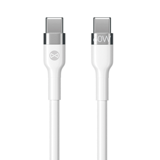 Καλώδιο Δεδομένων και Φόρτισης USB-C - USB-C Forever Flexible, 60W, 2m, Λευκό