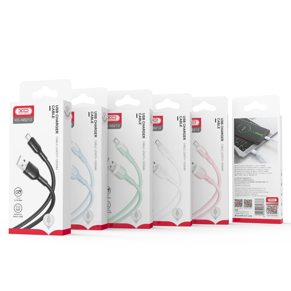 Καλώδιο Δεδομένων και Φόρτισης USB-A - microUSB XO Design NB212, 18W, 1m, Λευκό