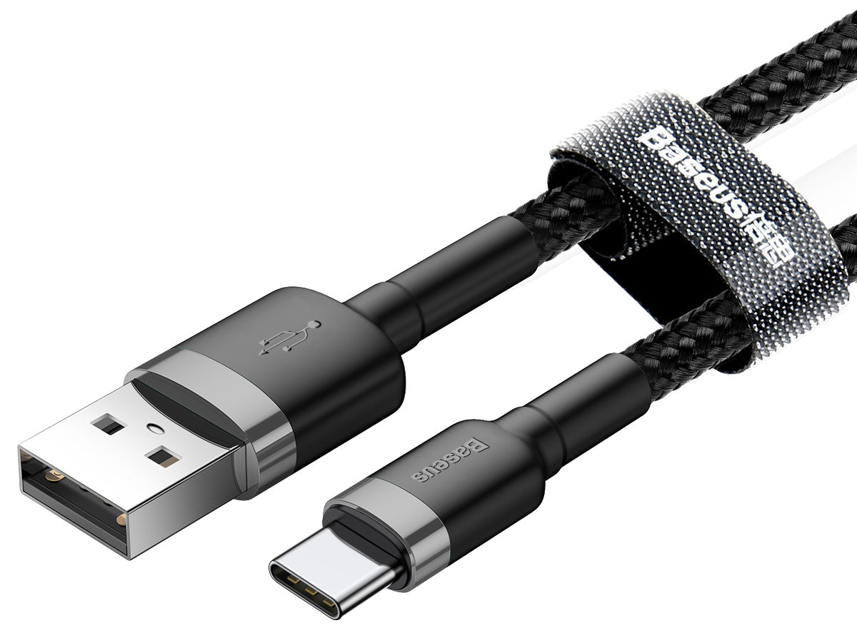 Καλώδιο Δεδομένων και Φόρτισης USB-A - USB-C Baseus Cafule, 60W, 1m, Γκρι CATKLF-BG1
