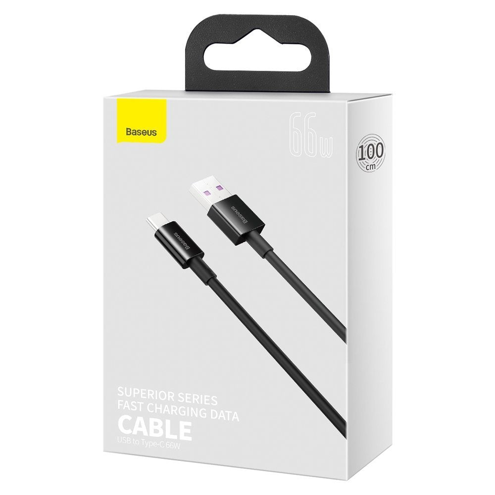 Καλώδιο Δεδομένων και Φόρτισης USB-A - USB-C Baseus Superior, 66W, 2m, Μαύρο CATYS-A01