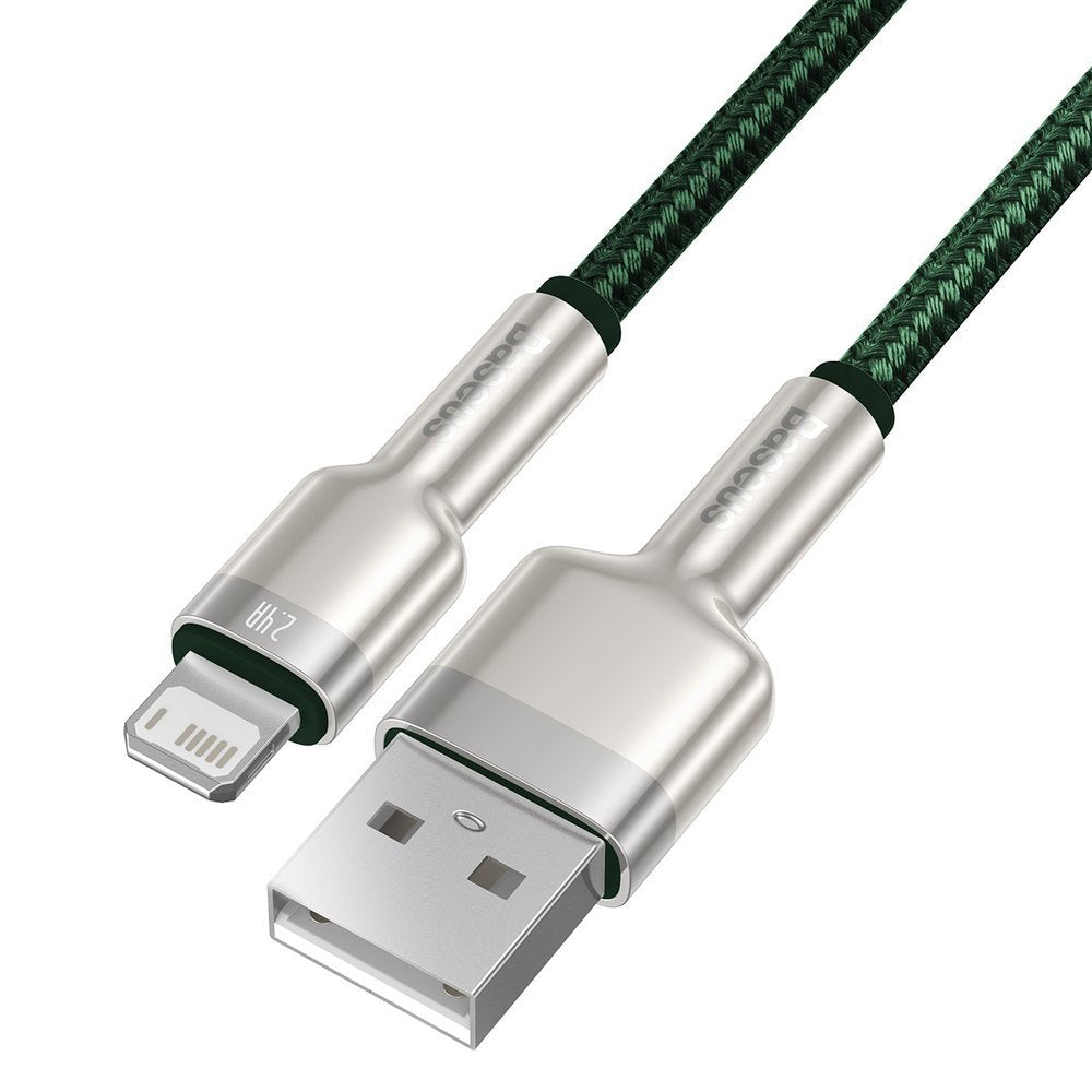 Καλώδιο Δεδομένων και Φόρτισης USB-A - Lightning Baseus Cafule Metal Series, 18W, 1m, Πράσινο CALJK-A06