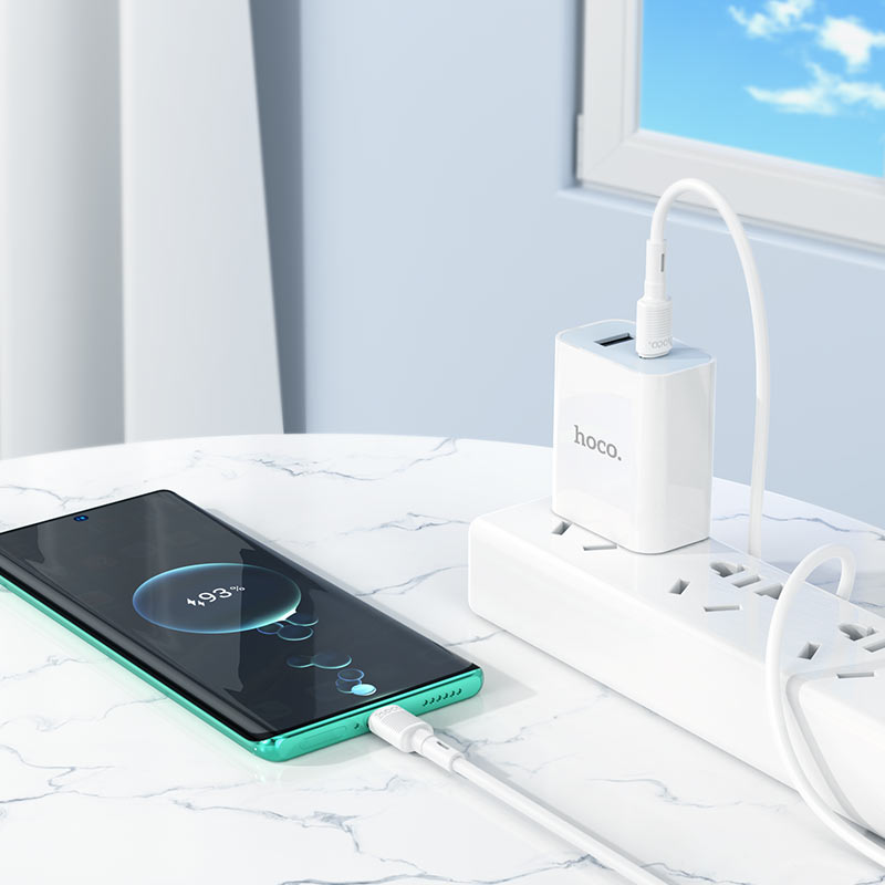 Καλώδιο Δεδομένων και Φόρτισης USB-C - USB-C HOCO X83 Victory, 60W, 1m, Λευκό