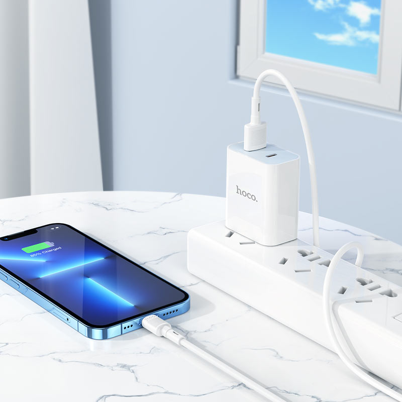 Καλώδιο Δεδομένων και Φόρτισης USB-A - Lightning HOCO X83 Victory, 18W, 1m, Λευκό