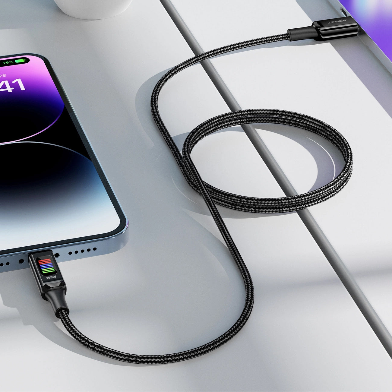 Καλώδιο Δεδομένων και Φόρτισης USB-C - USB-C Acefast C7-03, 100W, 1.2m, Μαύρο