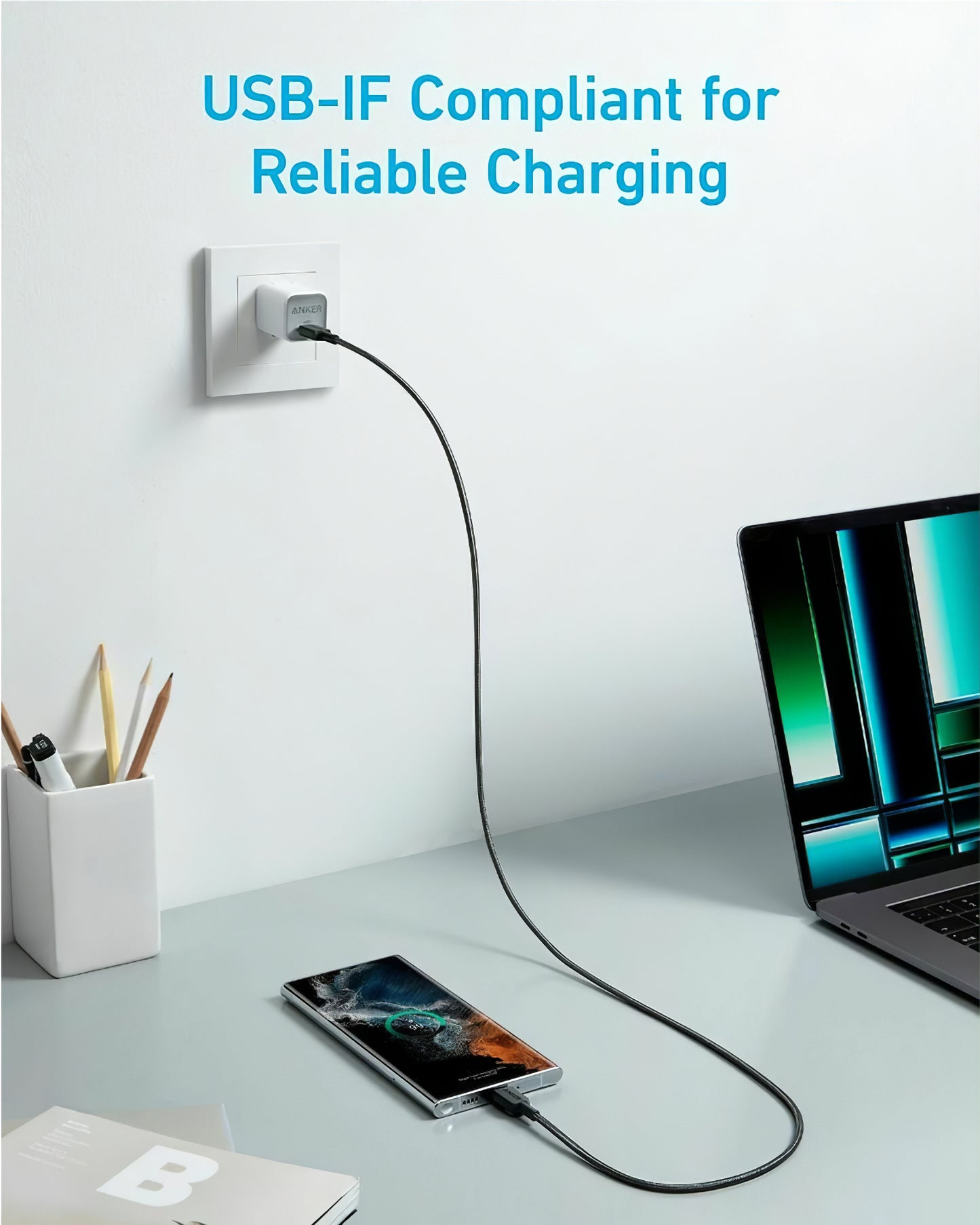 Καλώδιο Δεδομένων και Φόρτισης USB-C - USB-C Anker 322, 60W, 1.8m, Μαύρο A81F6G11
