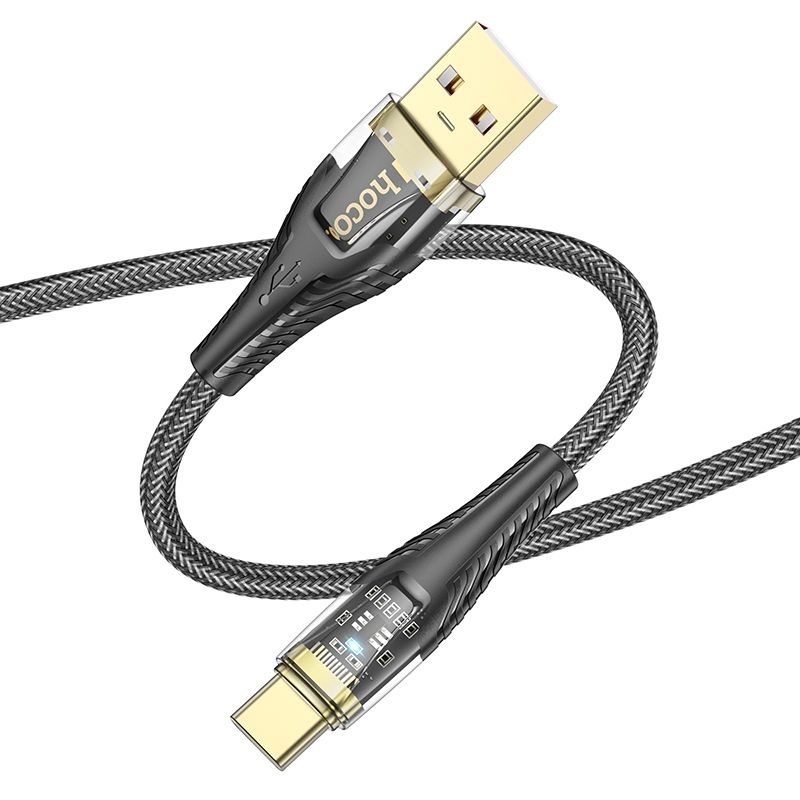 Καλώδιο Δεδομένων και Φόρτισης USB-A - USB-C HOCO U121, 18W, 1.2m, Μαύρο