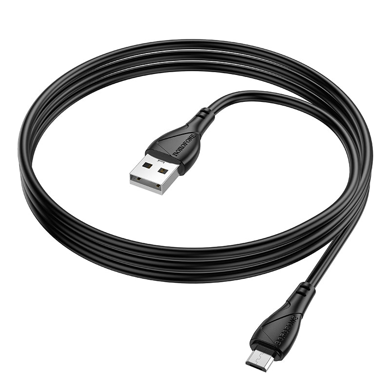 Καλώδιο Δεδομένων και Φόρτισης USB-A - microUSB Borofone BX121 Energy, 18W, 1m, Μαύρο