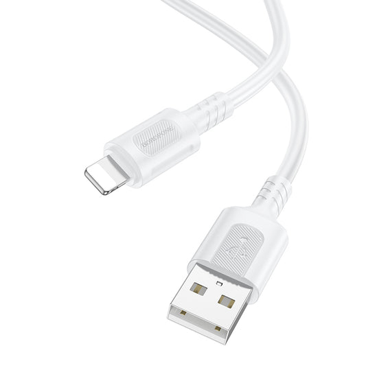 Καλώδιο Δεδομένων και Φόρτισης USB-A - Lightning Borofone BX111 Feliz, 18W, 1m, Λευκό