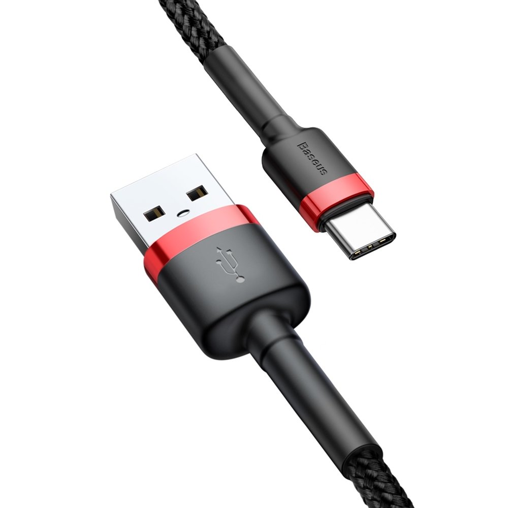Καλώδιο Δεδομένων και Φόρτισης USB-A - USB-C Baseus Cafule, 18W, 2m, Μαύρο CATKLF-C91