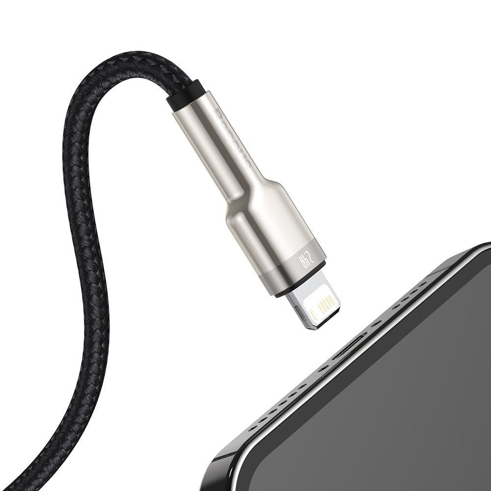 Καλώδιο Δεδομένων και Φόρτισης USB-A - Lightning Baseus Cafule Metal Series, 18W, 0.25m, Μαύρο CALJK-01