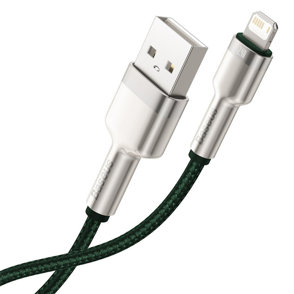 Καλώδιο Δεδομένων και Φόρτισης USB-A - Lightning Baseus Cafule Metal Series, 18W, 1m, Πράσινο CALJK-A06