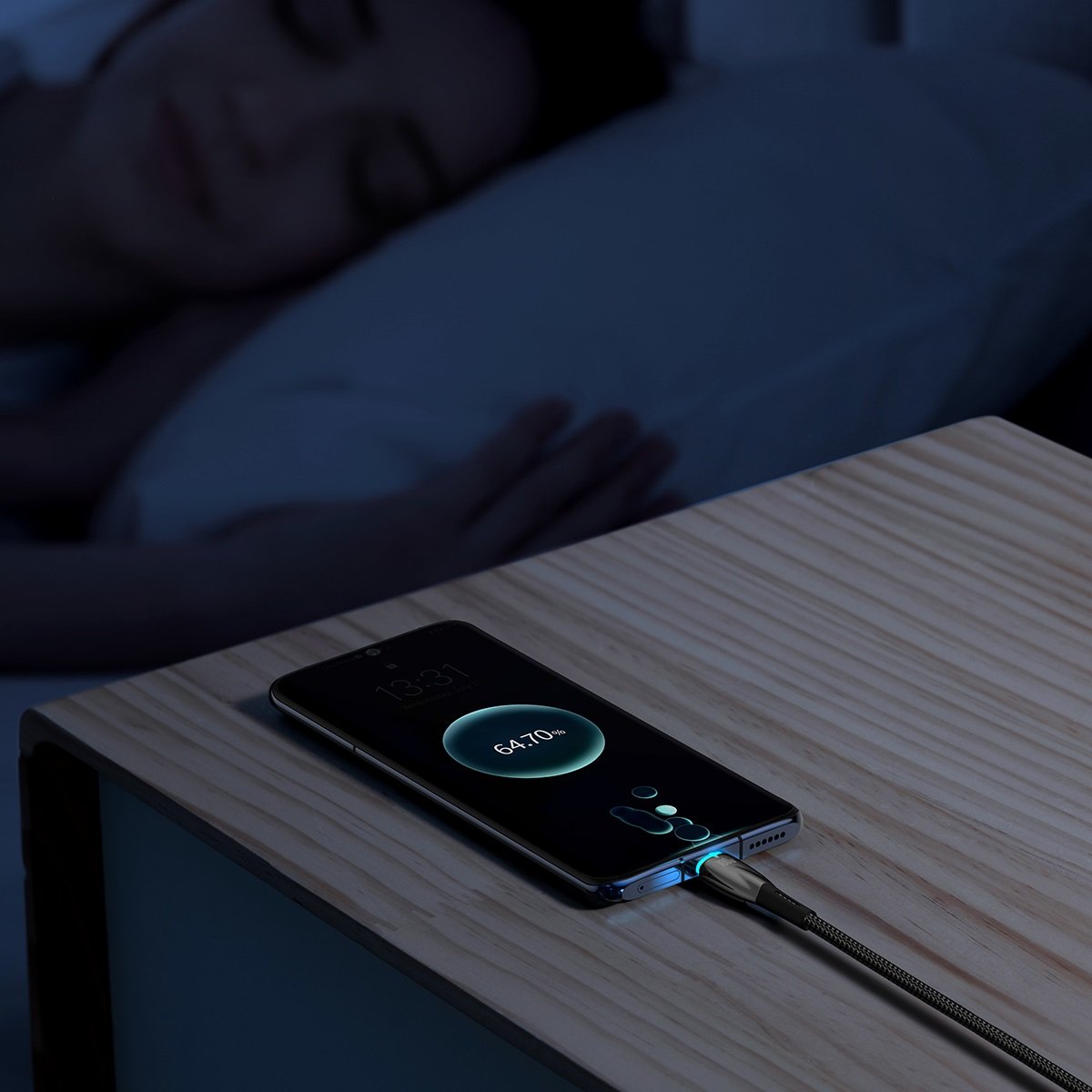 Καλώδιο δεδομένων και φόρτισης USB-A σε USB-C Baseus Glimmer Series, 100W, 2m, μαύρο CADH000501 CADH000501