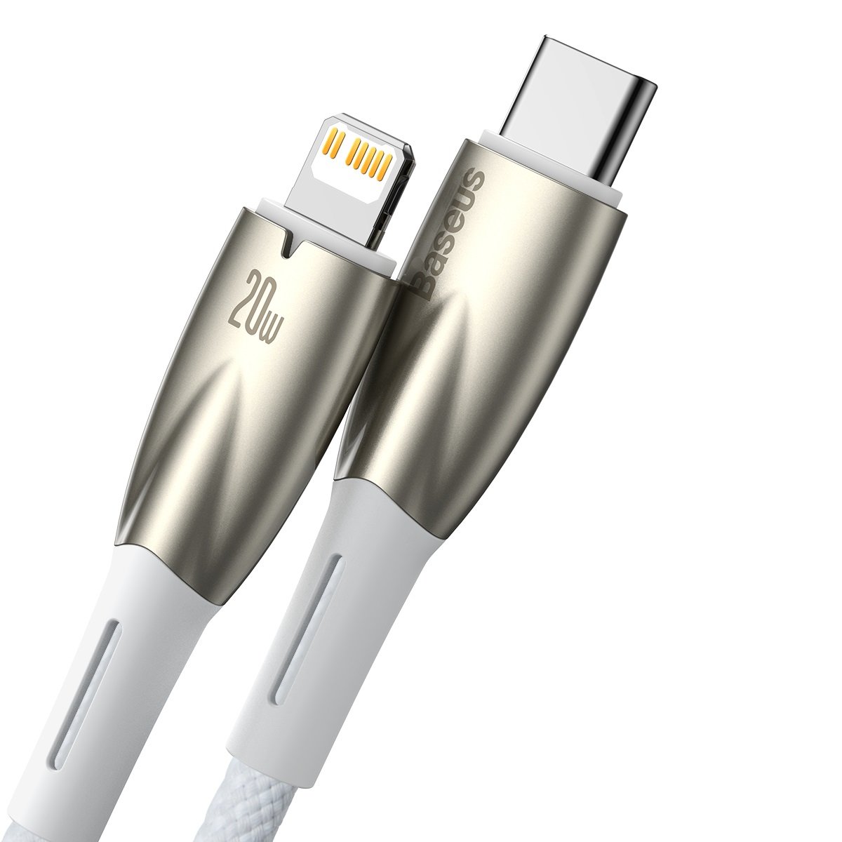 Baseus Glimmer Series Καλώδιο δεδομένων και φόρτισης USB-C - Lightning, 20W, 1m, λευκό CADH000002