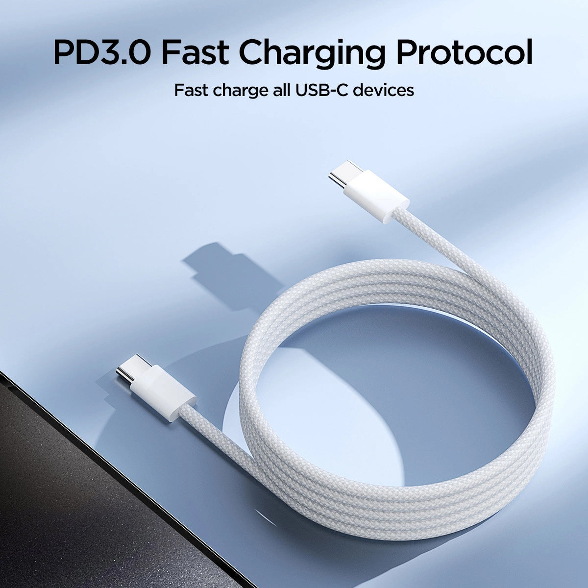 Καλώδιο δεδομένων και φόρτισης USB-C - USB-C Joyroom S-A45, 60W, 1m, λευκό