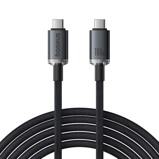 Καλώδιο Δεδομένων και Φόρτισης USB-C - USB-C Baseus Crystal Shine Series, 100W, 20Gbps, 1.5m, Μαύρο P10318204111-00