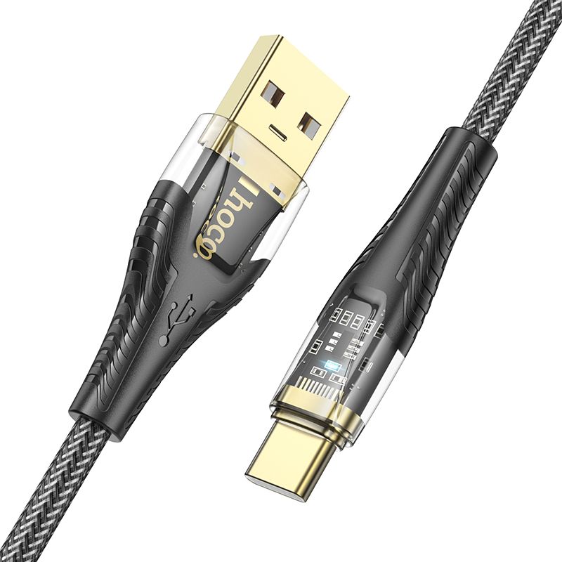 Καλώδιο Δεδομένων και Φόρτισης USB-A - USB-C HOCO U121, 18W, 1.2m, Μαύρο