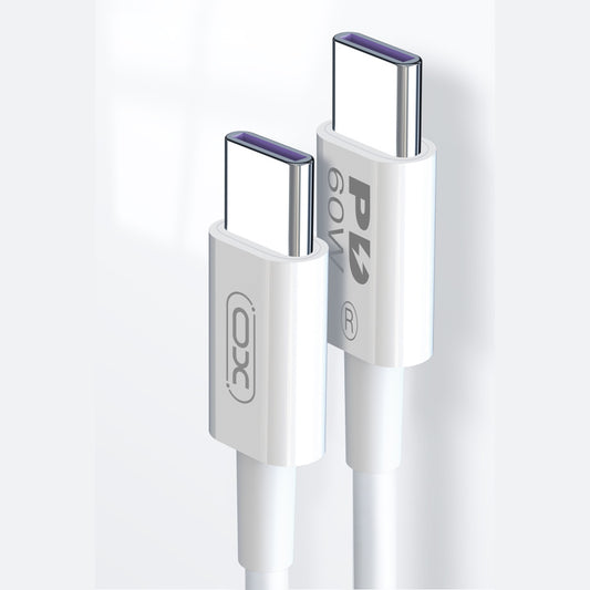 Καλώδιο Δεδομένων και Φόρτισης USB-C - USB-C XO Design NB-Q190B, 60W, 2m, Λευκό