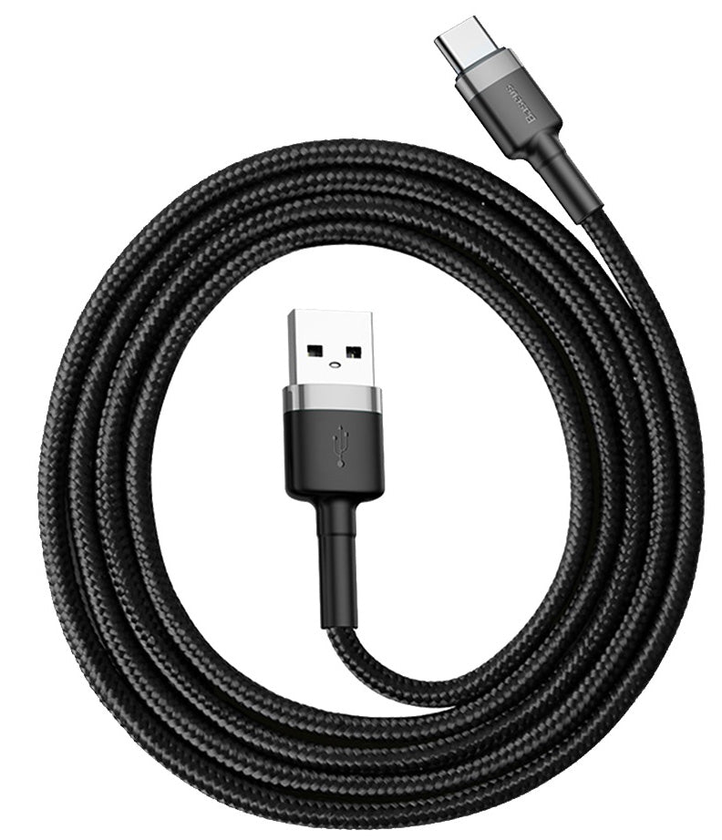 Καλώδιο Δεδομένων και Φόρτισης USB-A - USB-C Baseus Cafule, 60W, 1m, Γκρι CATKLF-BG1