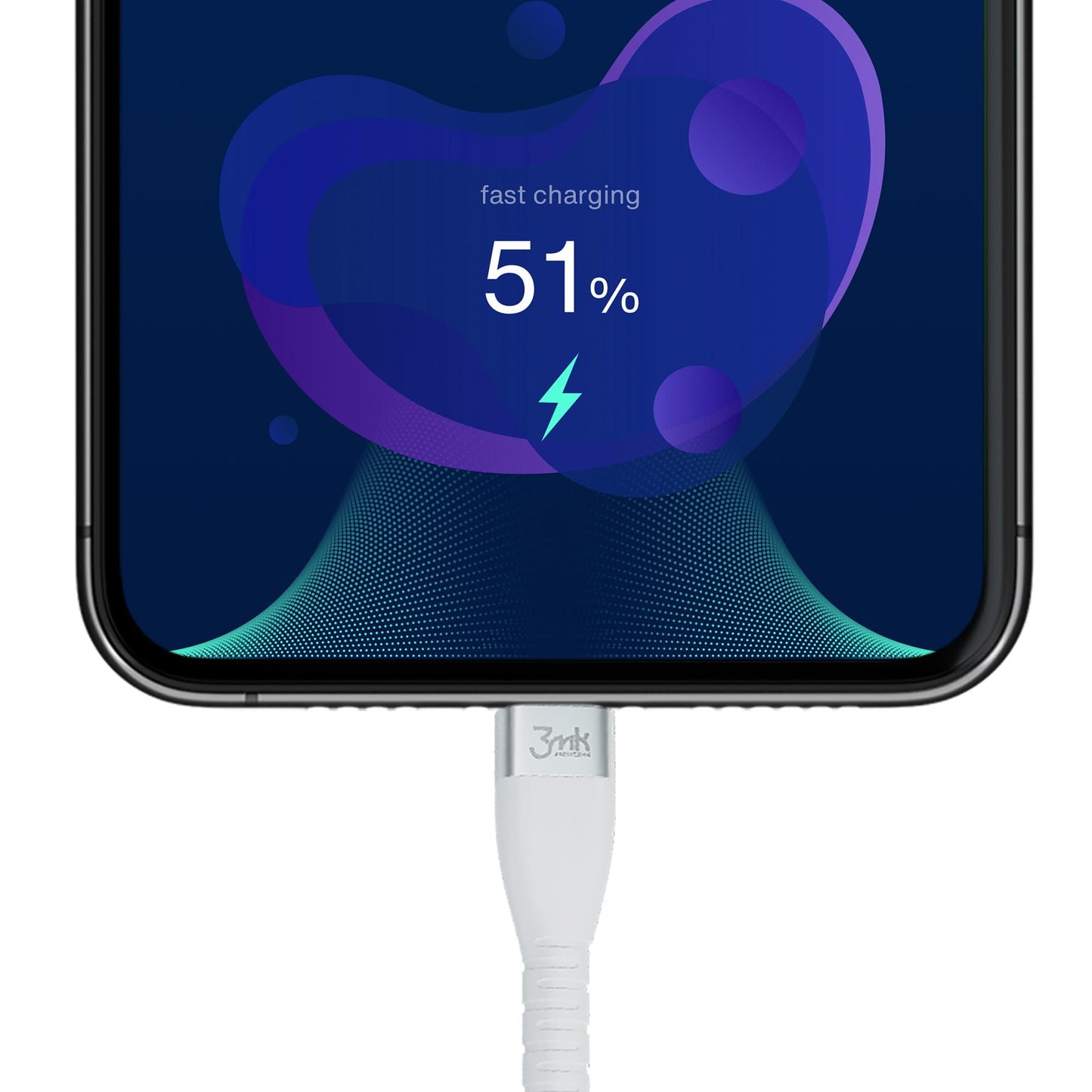 Καλώδιο Δεδομένων και Φόρτισης USB-C - USB-C 3MK Hyper Silicone, 60W, 1μ, Λευκό