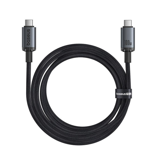 Καλώδιο Δεδομένων και Φόρτισης USB-C - USB-C Baseus Crystal Shine Series, 100W, 20Gbps, 1.5m, Μαύρο P10318204111-00