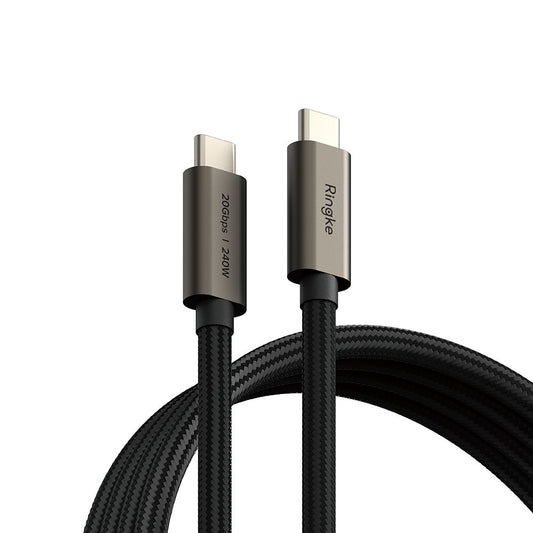 Καλώδιο Δεδομένων και Φόρτισης USB-C - USB-C Ringke 2X2, 240W, 1m, Μαύρο