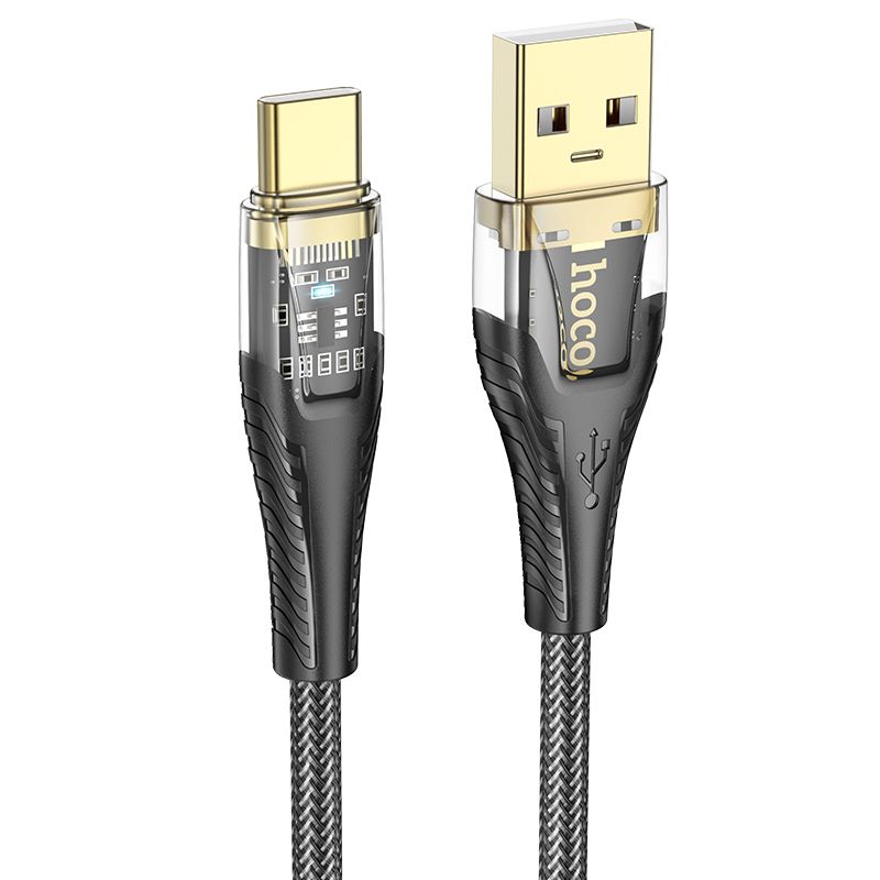 Καλώδιο Δεδομένων και Φόρτισης USB-A - USB-C HOCO U121, 18W, 1.2m, Μαύρο