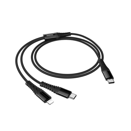 Καλώδιο Φόρτισης USB-C - Lightning / USB-C HOCO X123, 10W, 1m, Μαύρο