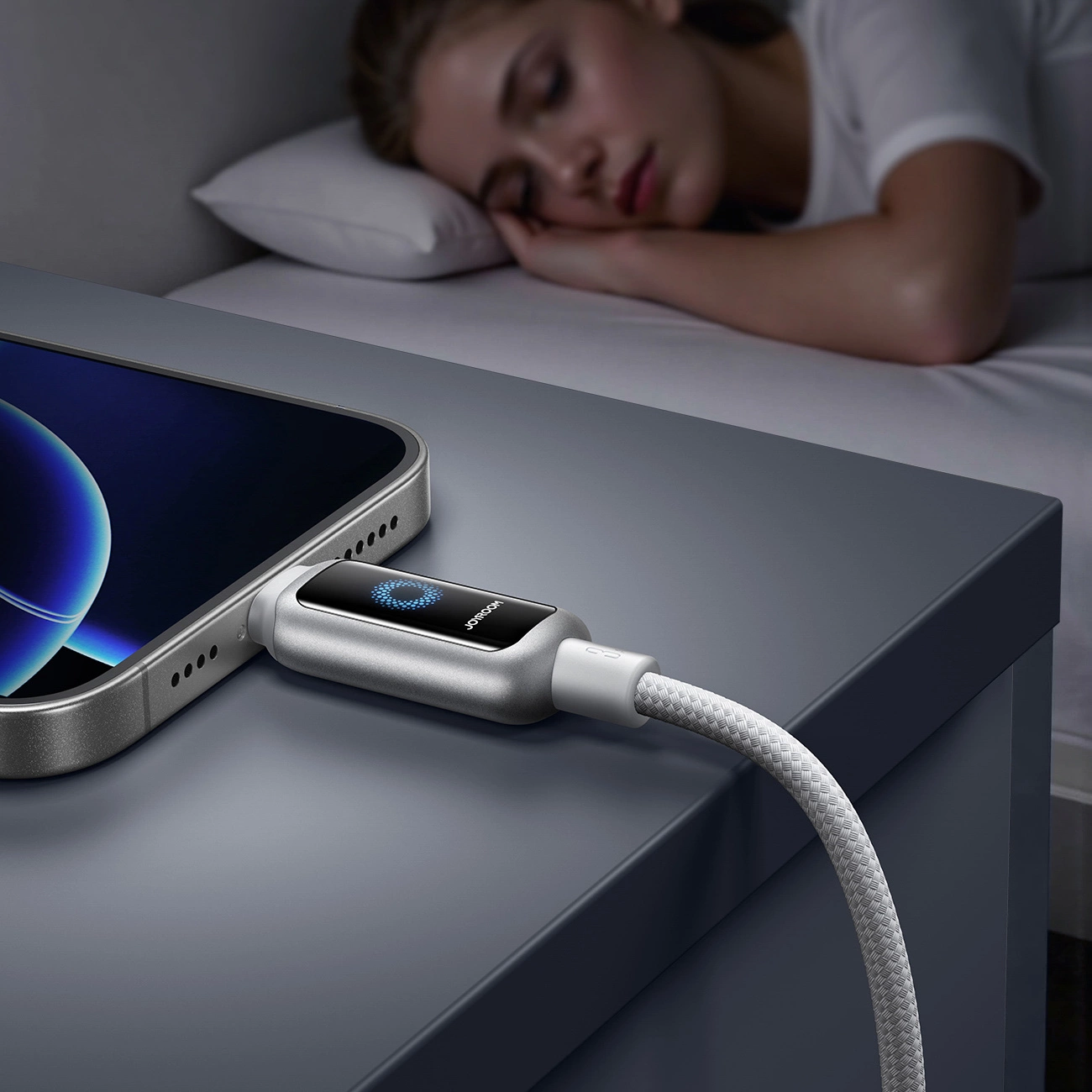 Καλώδιο Δεδομένων και Φόρτισης USB-A - Lightning Joyroom S-A55 StarFlight Display, 18W, 1.2m, Λευκό