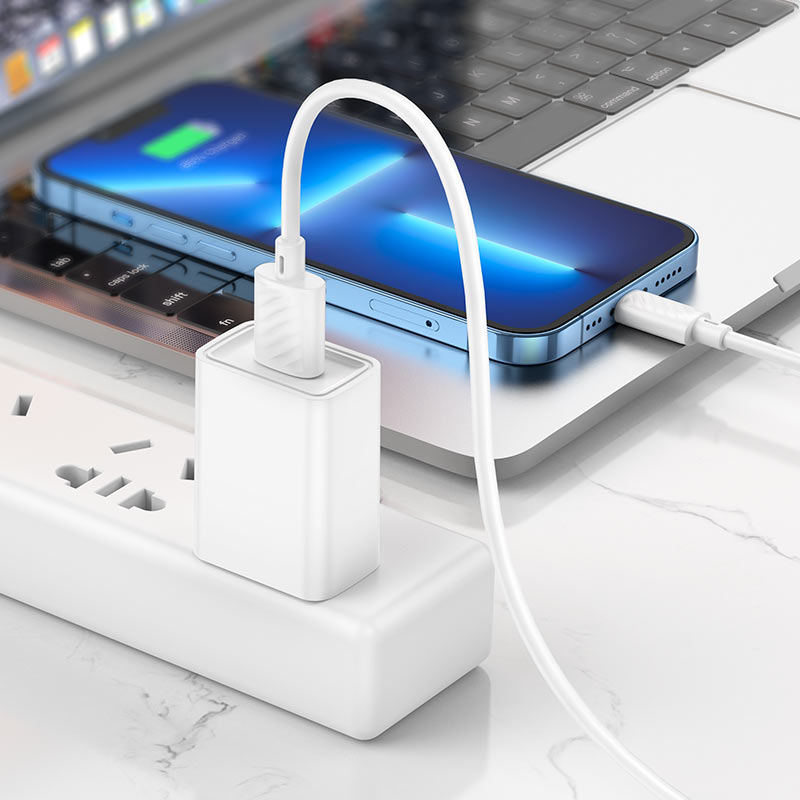 Καλώδιο Δεδομένων και Φόρτισης USB-A - Lightning HOCO X88, 18W, 2m, Λευκό