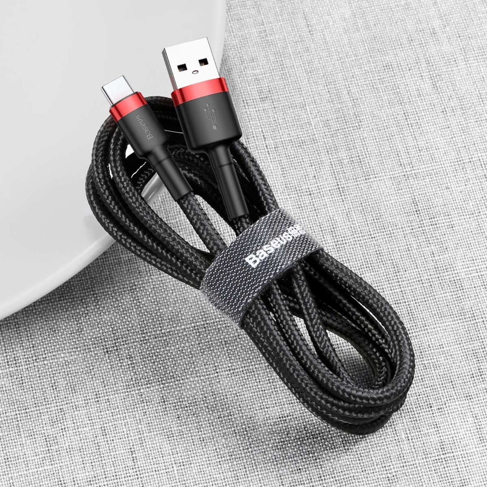 Baseus Cafule USB-A to USB-C Data and Charging Cable, 60W, 1m, Red CATKLF-B91