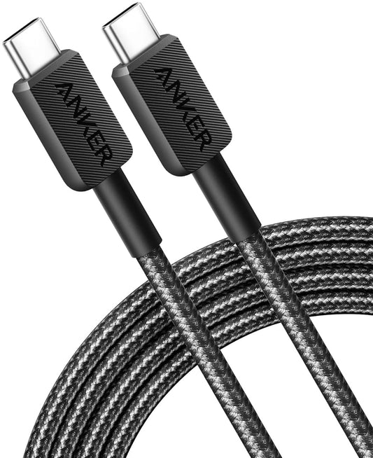 Καλώδιο δεδομένων και φόρτισης USB-C - USB-C Anker 322, 60W, 0.9m, μαύρο A81F5G11
